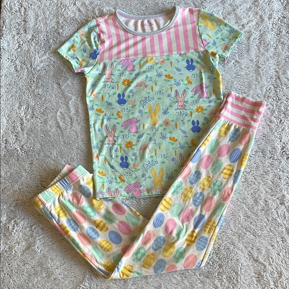 Matilda Jane Pajamas with Bunny Print - Pink and Green SZ 8